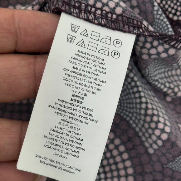 Michael Kors Womens Gold Chain Lace Up Collar Blouse SZ L Stretct Marron & Pink - Picture 5 of 11